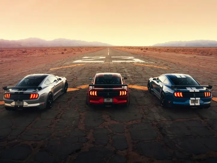 2020 Ford Mustang Shelby GT500 In Silver, Red & Blue Color