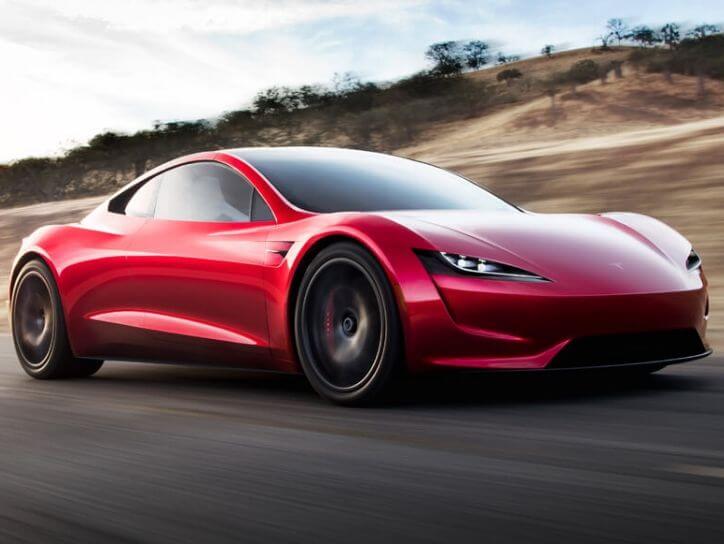 Fastest Tesla Roadster in red color
