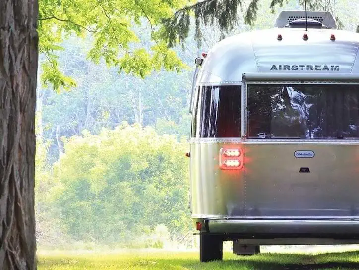 Airstream Globetrotter standing in park