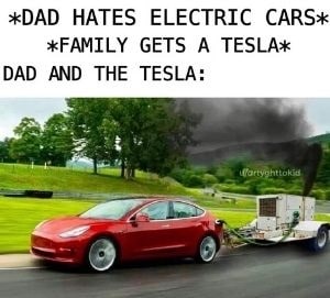 Electric car charging meme