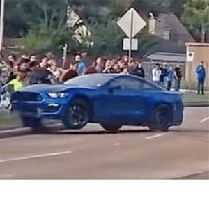 Mustang crashing into crowd Meme