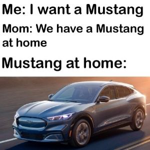 Mustang electric car meme