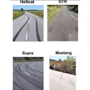 Mustang tire mark meme