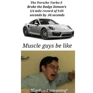 Porsche Vs Muscle Cars Meme