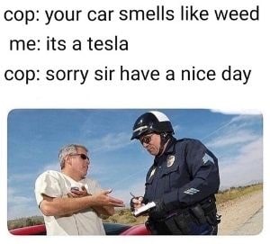 Tesla vs Police meme