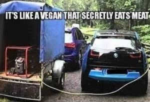 Electric car diesel generator meme