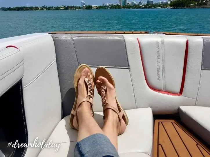 Girl enjoying luxury travel in Yacht